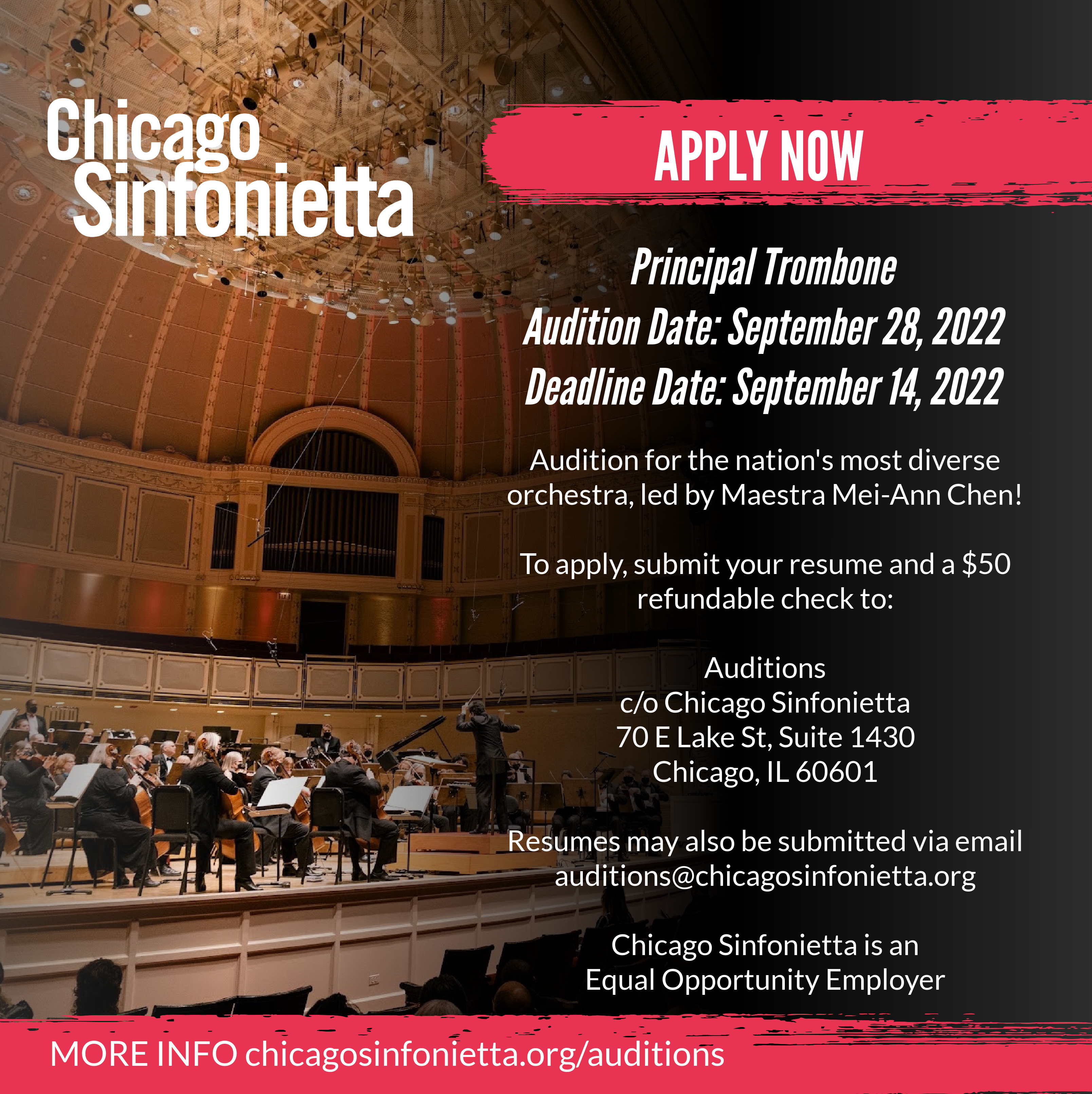 Sinfonietta Announce Trombone Audition